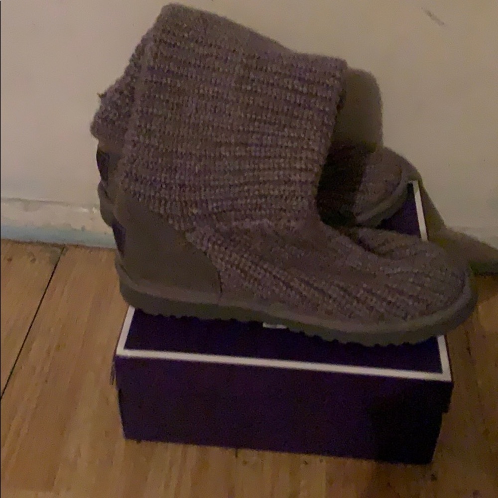 Grey UGG boots that had rarely been worn.